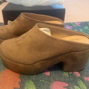Tan Suede Clog - Size 9 - NIB